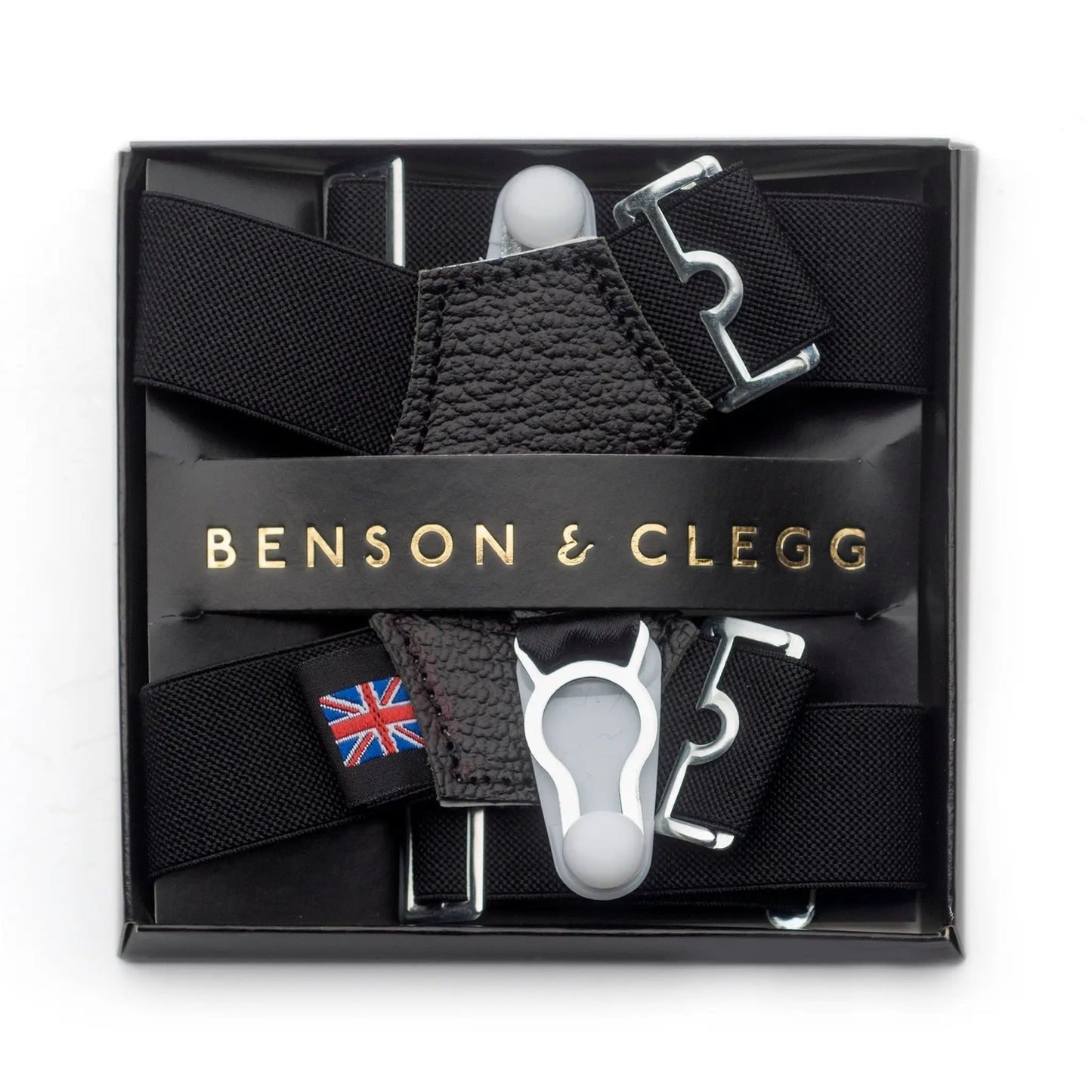Sock Suspenders In Black by Benson & Clegg