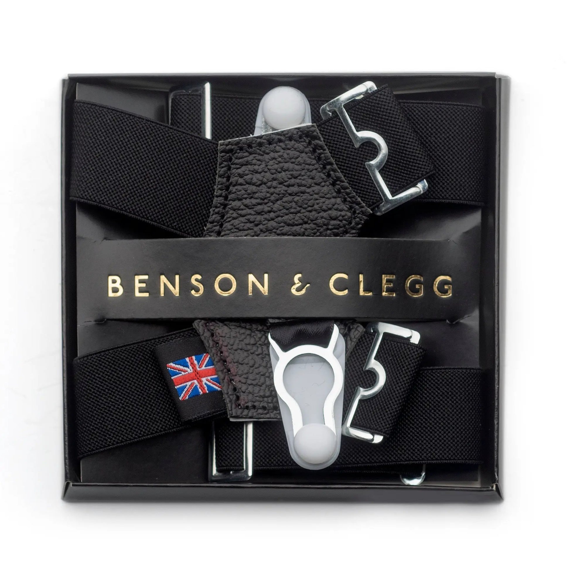 Sock Suspenders In Black by Benson & Clegg