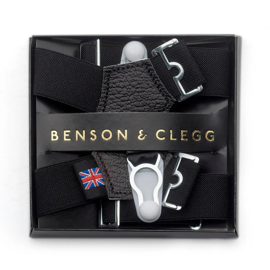 Sock Suspenders In Black by Benson & Clegg
