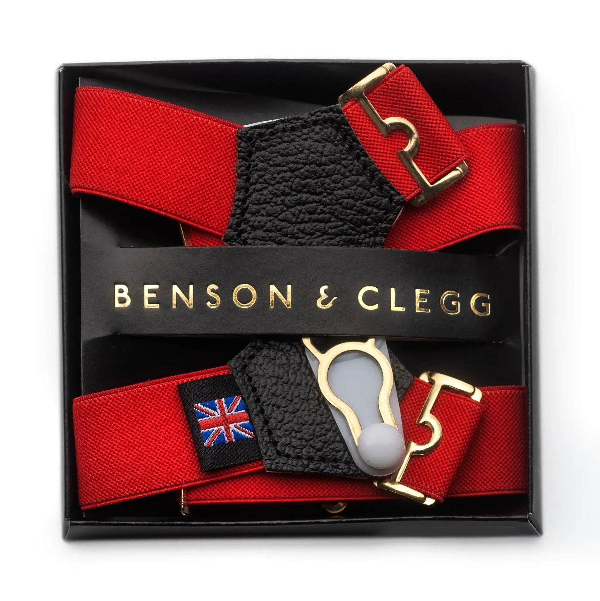 Sock Suspenders In Red by Benson & Clegg