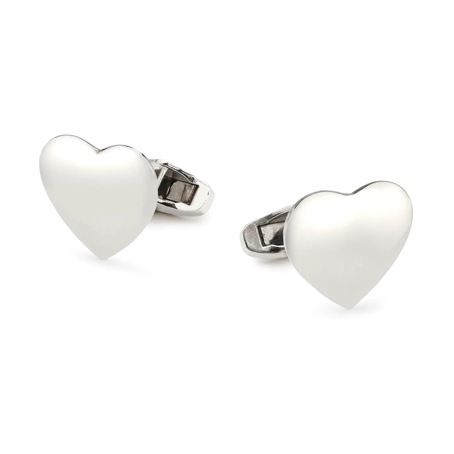 Love Hearts In Sterling Silver Cufflinks by Benson & Clegg