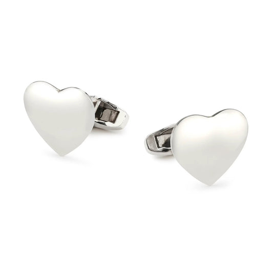 Love Hearts In Sterling Silver Cufflinks by Benson & Clegg