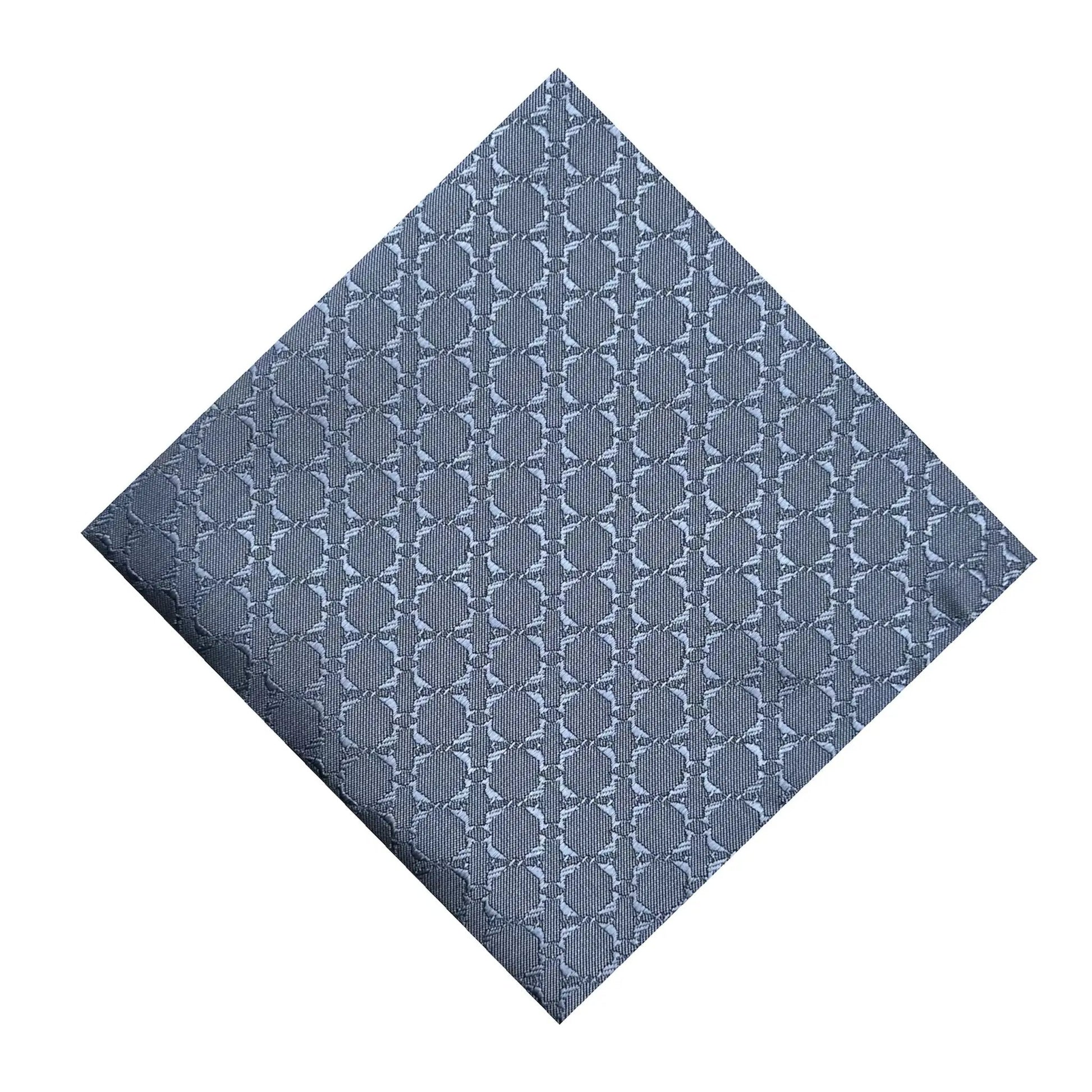 Steel Blue Textured Pocket Square by OFL Ties