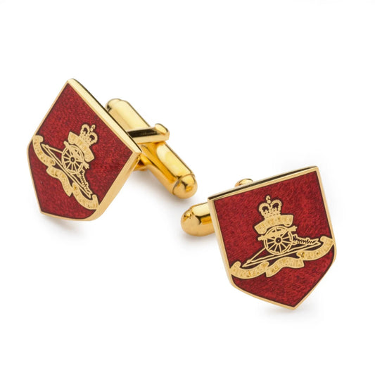 Royal Artillery Enamel Shield Cufflinks by Benson & Clegg