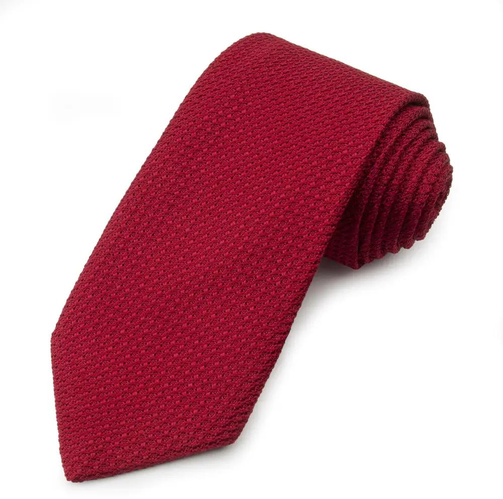 Grenadine Silk Tie In Burgundy by Benson & Clegg