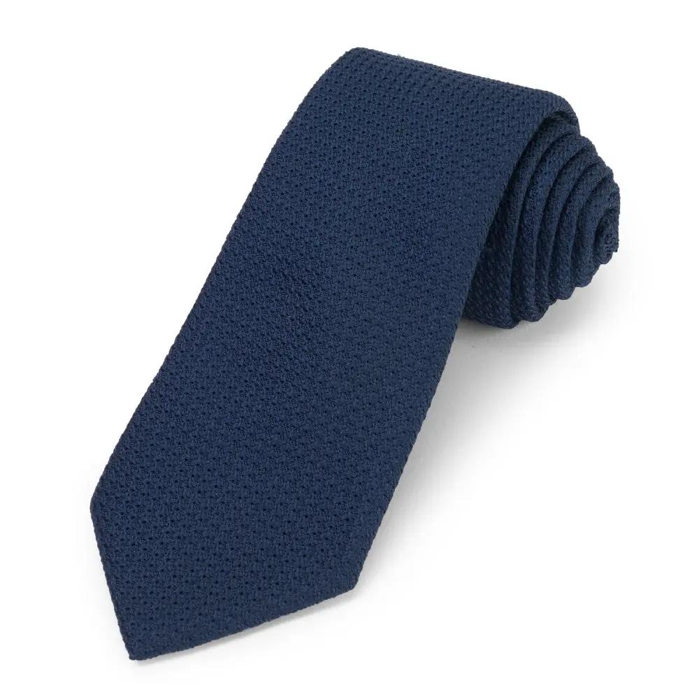 Grenadine Silk Tie In Navy by Benson & Clegg