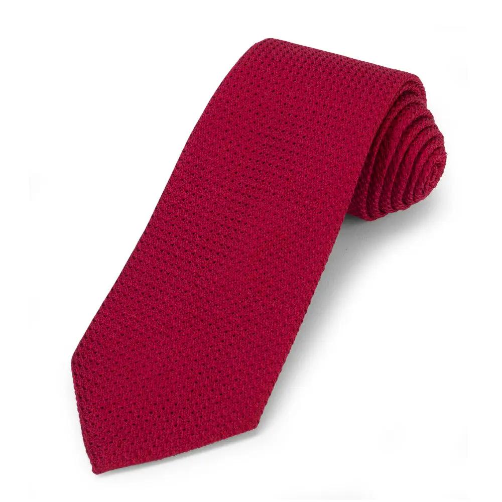 Grenadine Silk Tie In Red by Benson & Clegg