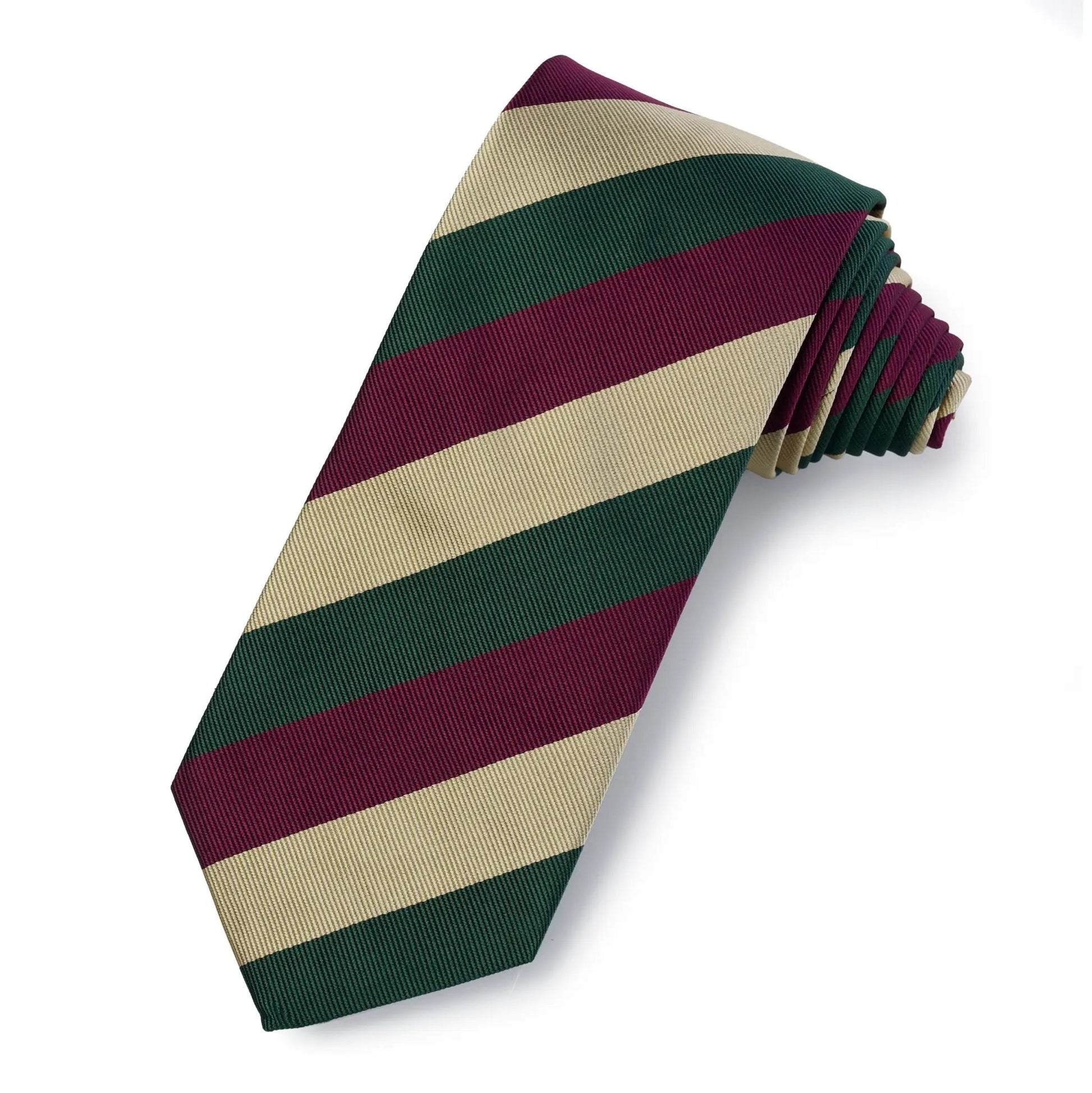 Ceylon Mounted Rifles Three-Fold Silk Reppe Tie by Benson & Clegg