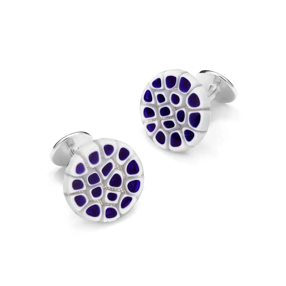 Murano Glass 'Florentina' Cufflinks With Sterling Silver by Benson & Clegg
