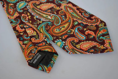 brown paisley cotton design tie by Frederick Thomas Handmade Mens Ties