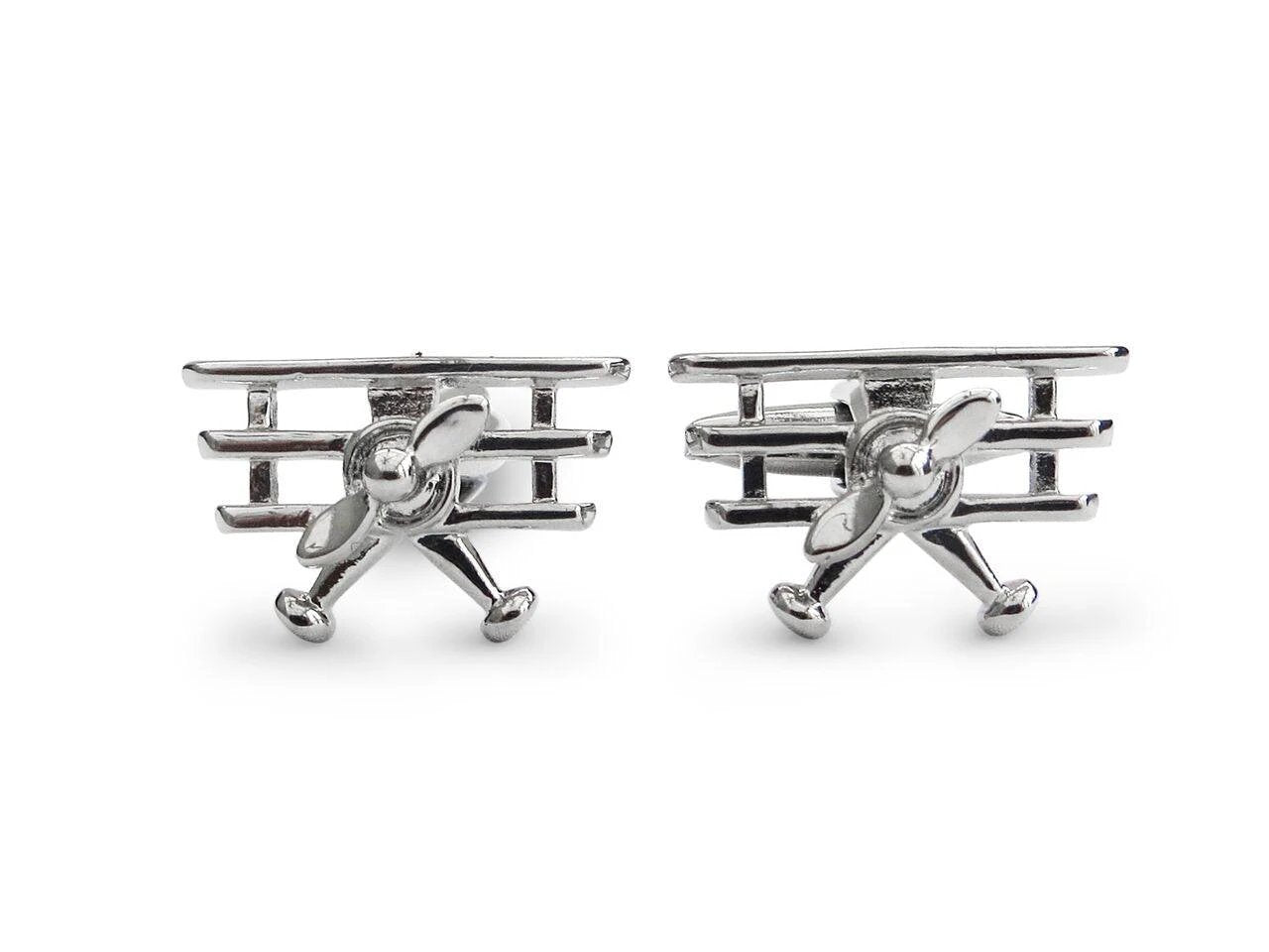 silver aeroplane cufflinks by Frederick Thomas Handmade Mens Ties