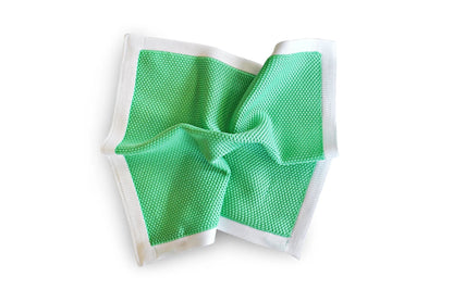 Mint Green Knitted Tie with Matching Pocket Square by Frederick Thomas Handmade Mens Ties