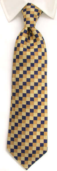 Handmade Navy & Blue Diamond Check Silk Tie - whtshirtmakers.com