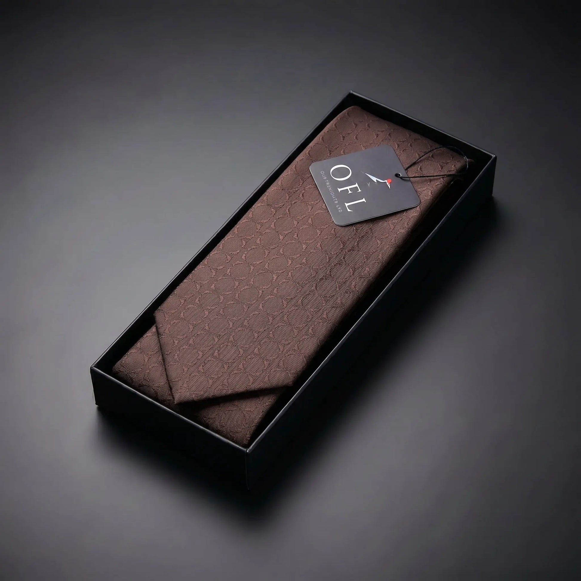 Red Brown Textured Tie by OFL Ties