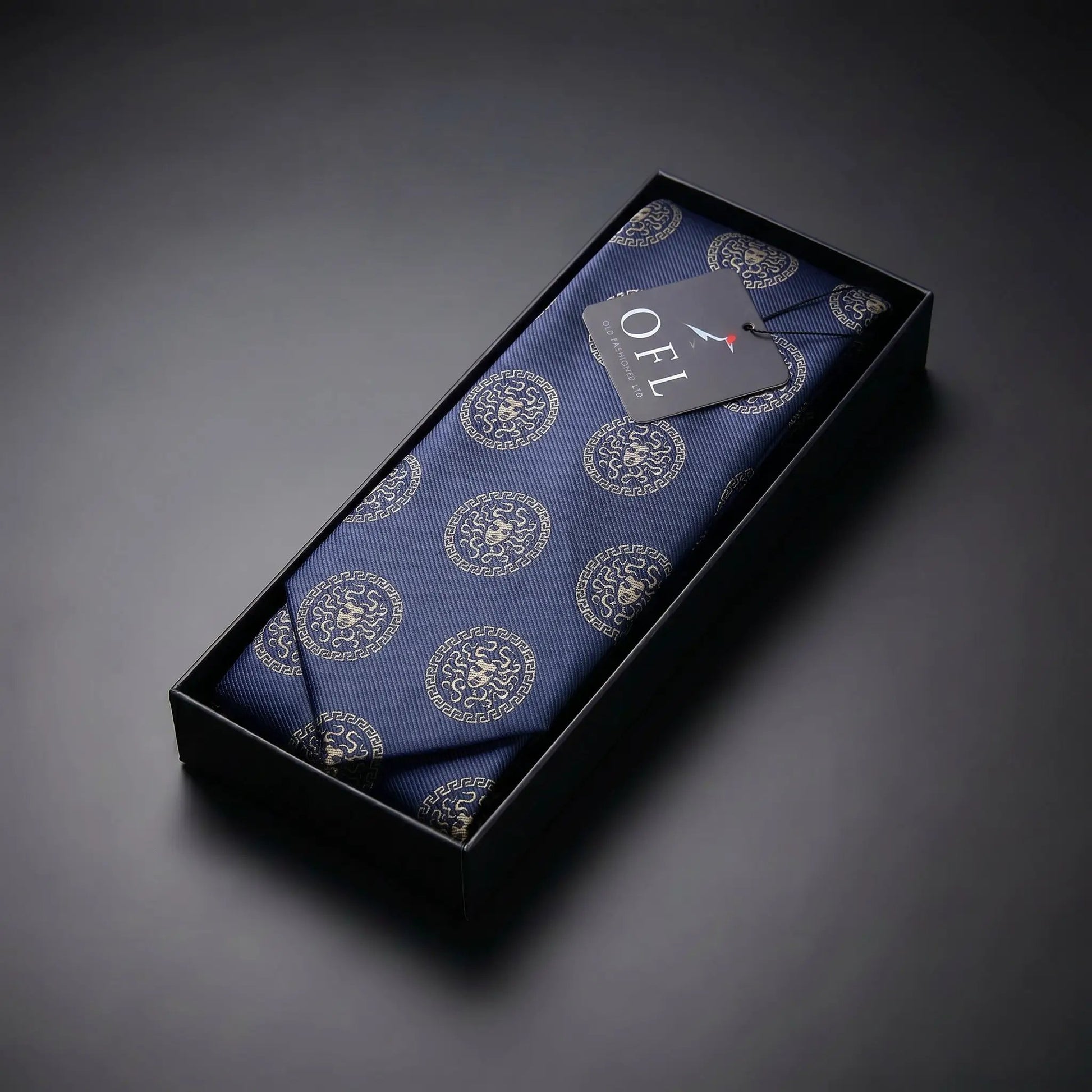 Medusa Tie Blue & Gold by OFL Ties