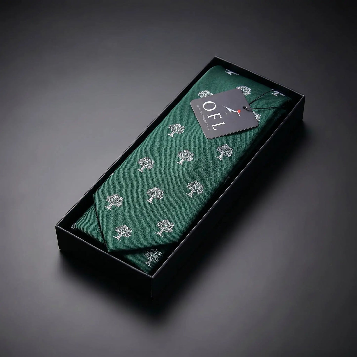 Tree Tie Green & Silver by OFL Ties