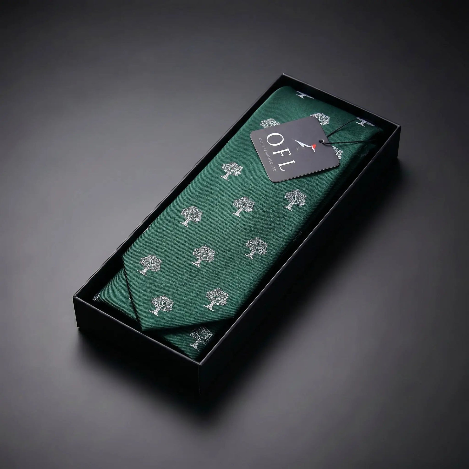Tree Tie Green & Silver by OFL Ties