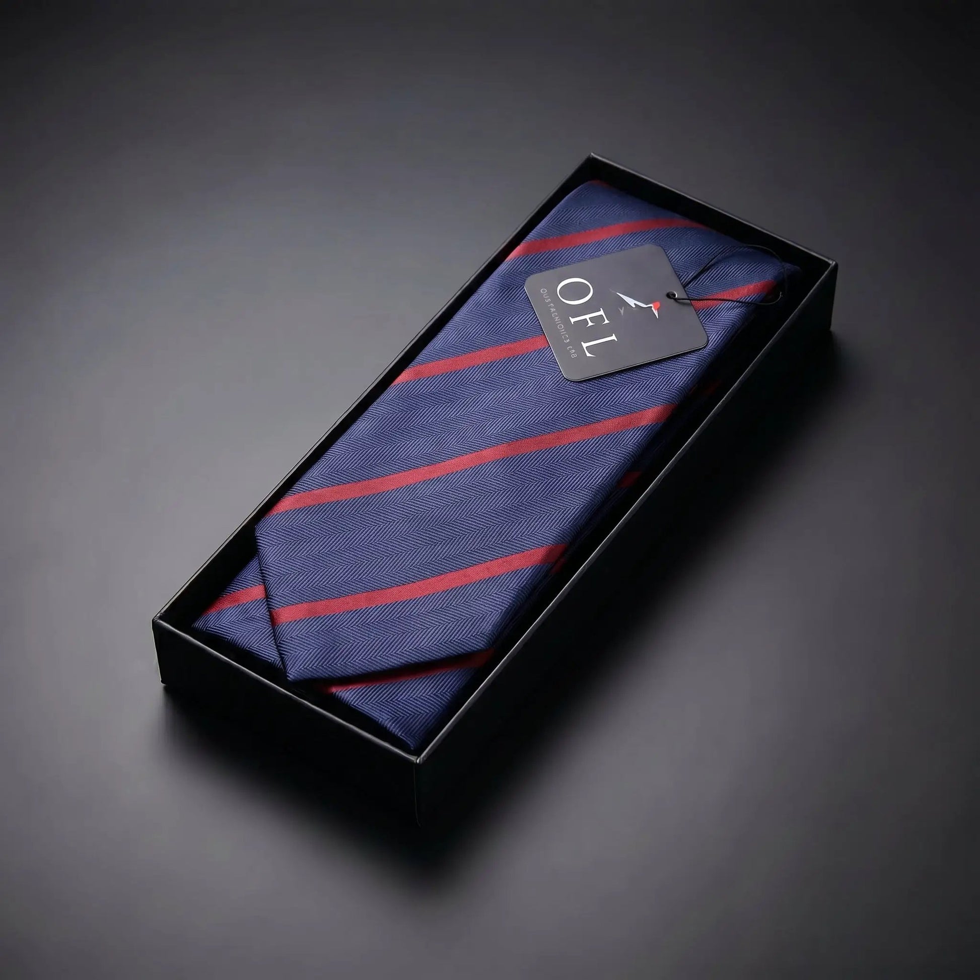Navy Blue & Wine Stripe Tie - Hawksmoor Edit by OFL Ties