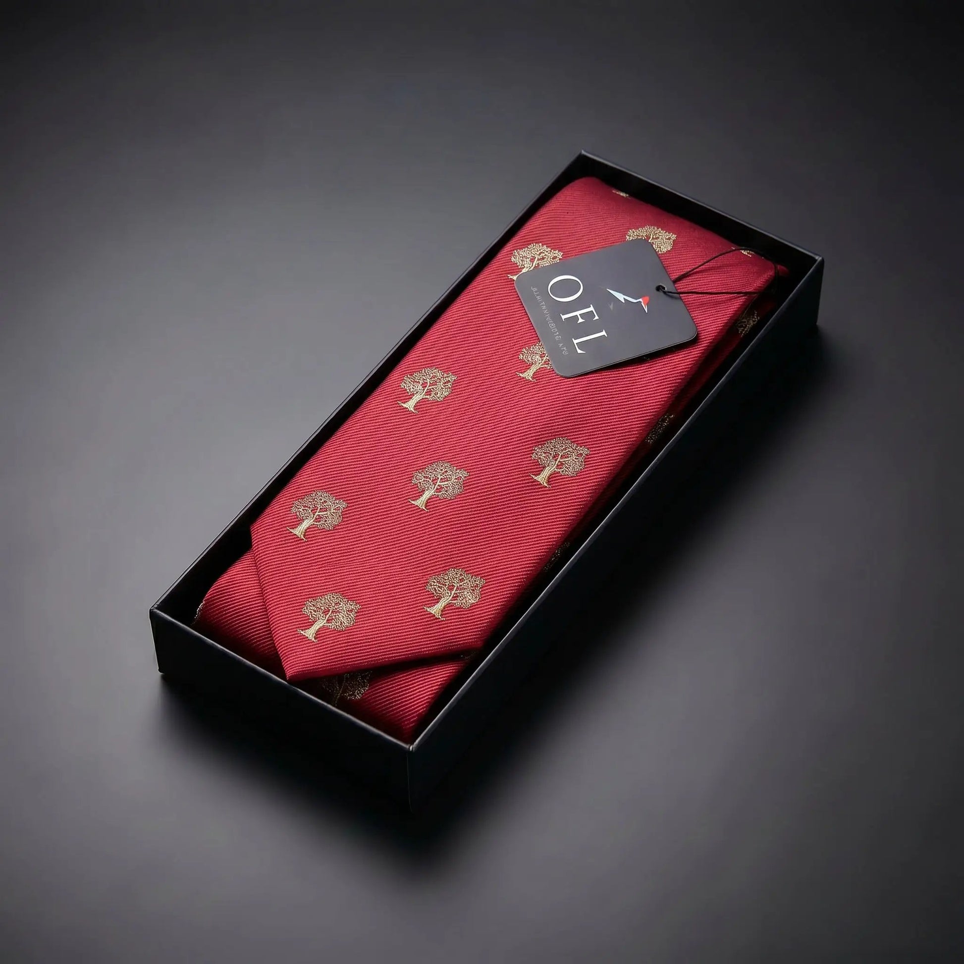 Tree Tie Red & Gold by OFL Ties