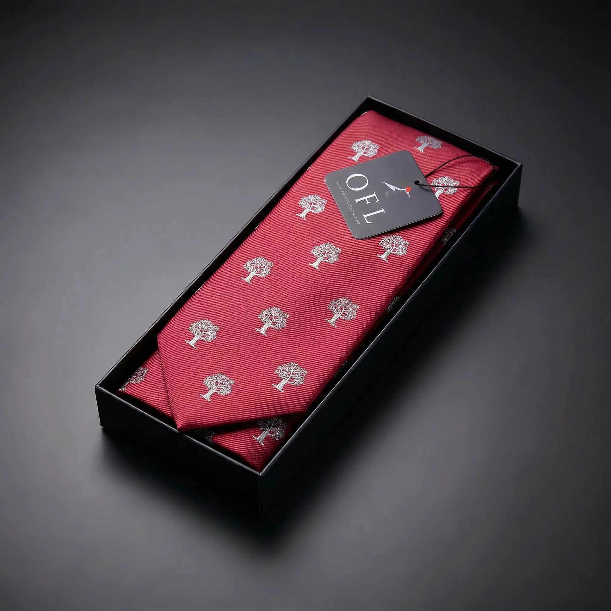Tree Tie Red & Silver by OFL Ties