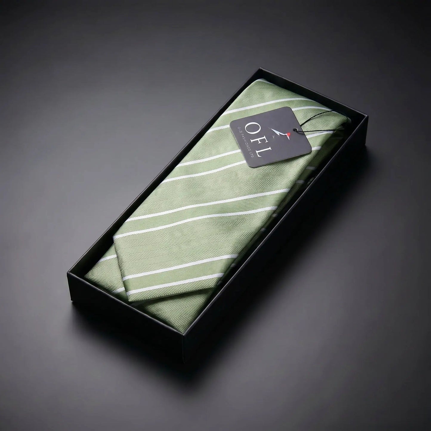 Matcha & White Stripe Tie - Charleston Edit by OFL Ties