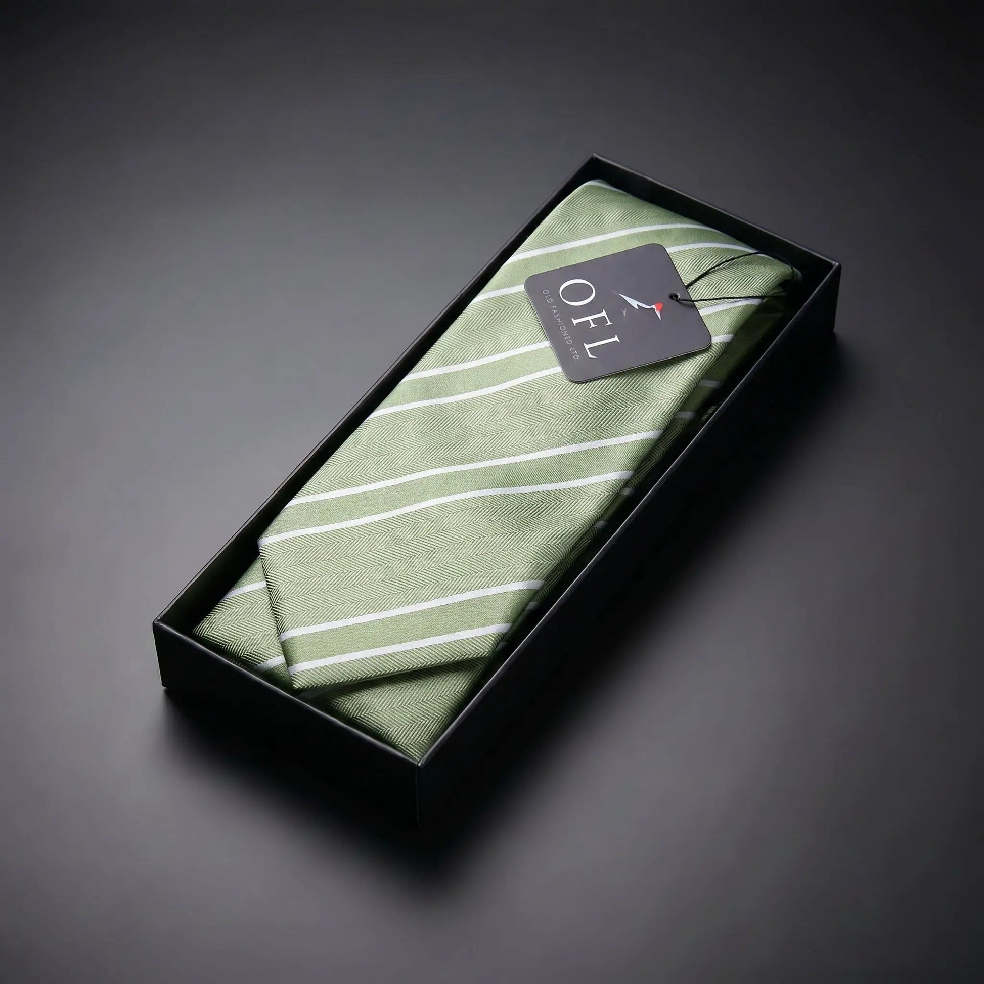 Matcha & White Stripe Tie - Charleston Edit by OFL Ties