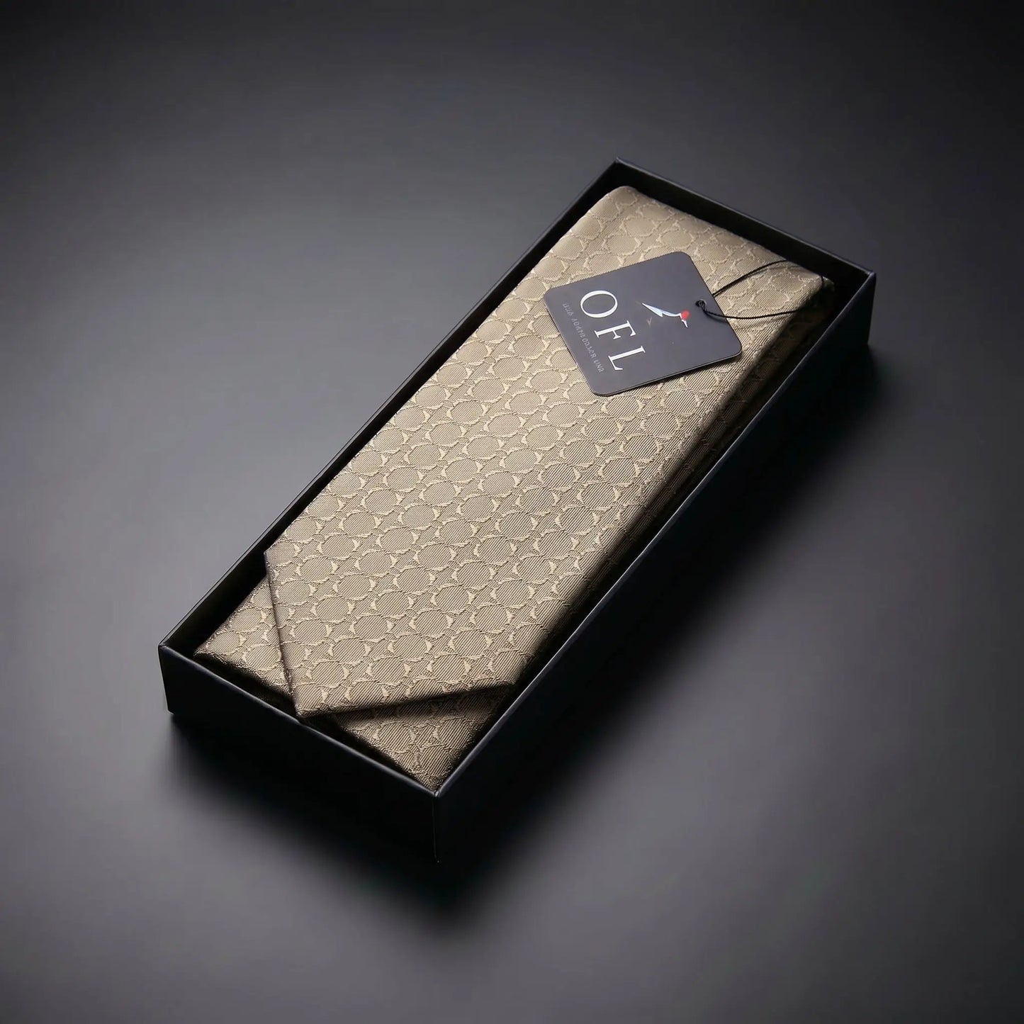 Dark Beige Textured Tie by OFL Ties