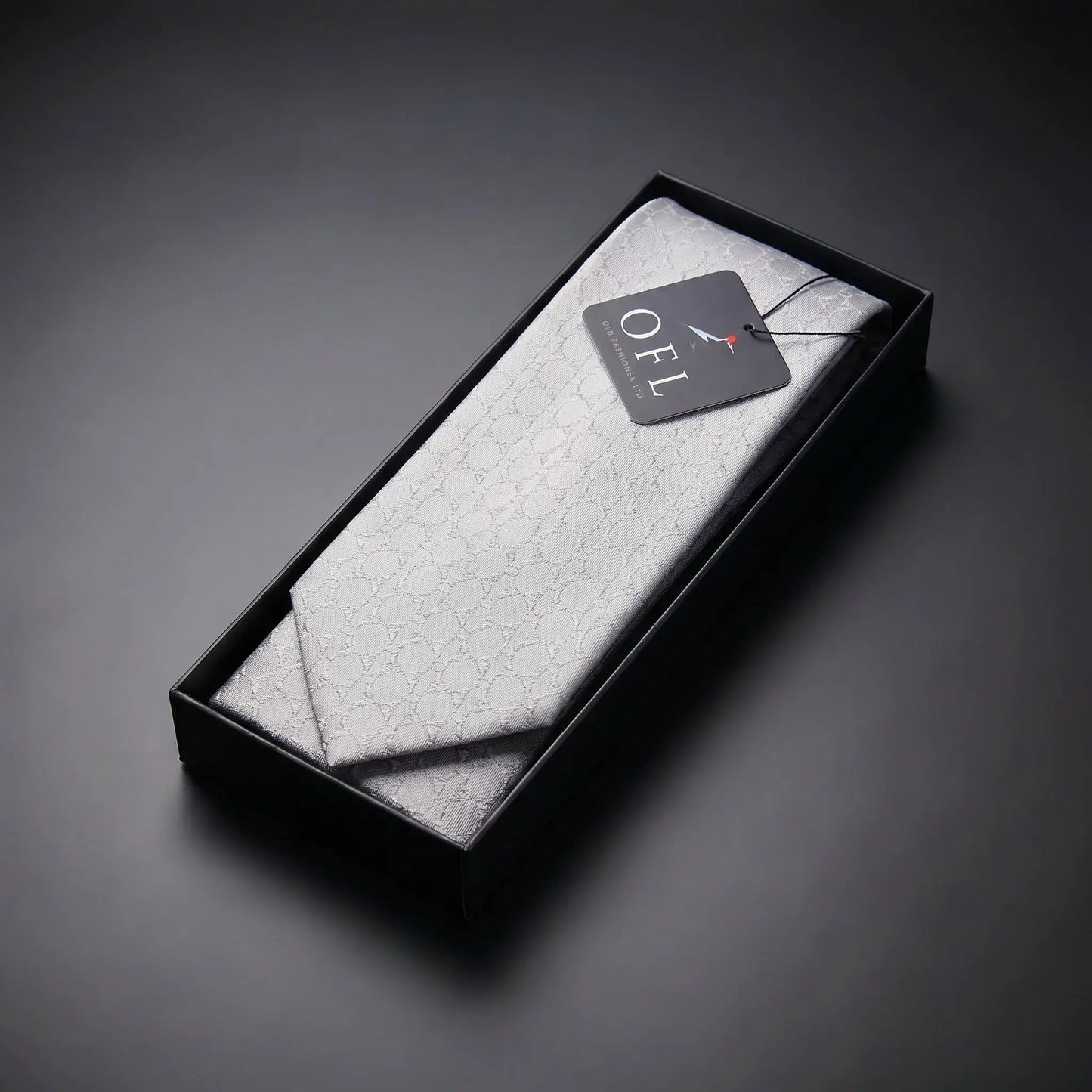 Light Grey Textured Tie by OFL Ties