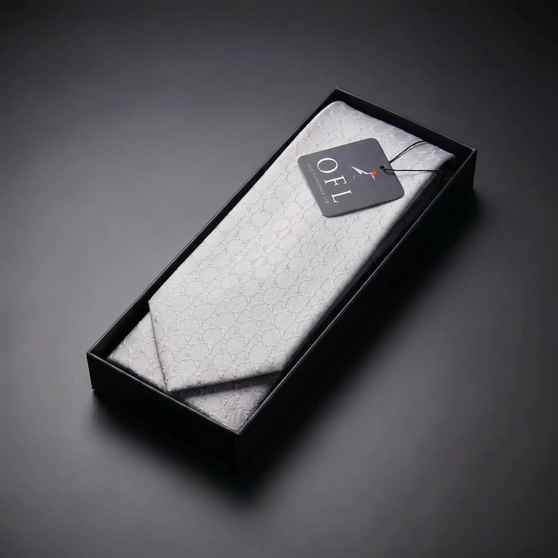 Light Grey Textured Tie by OFL Ties