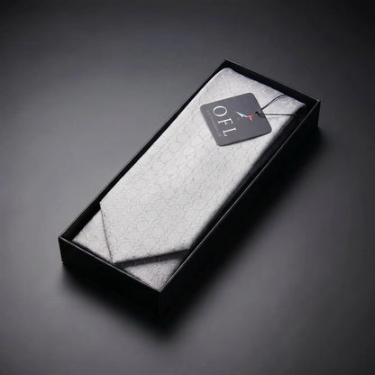 Light Grey Textured Tie by OFL Ties