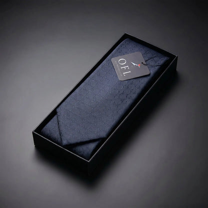 Navy Midnight Blue Textured Tie by OFL Ties