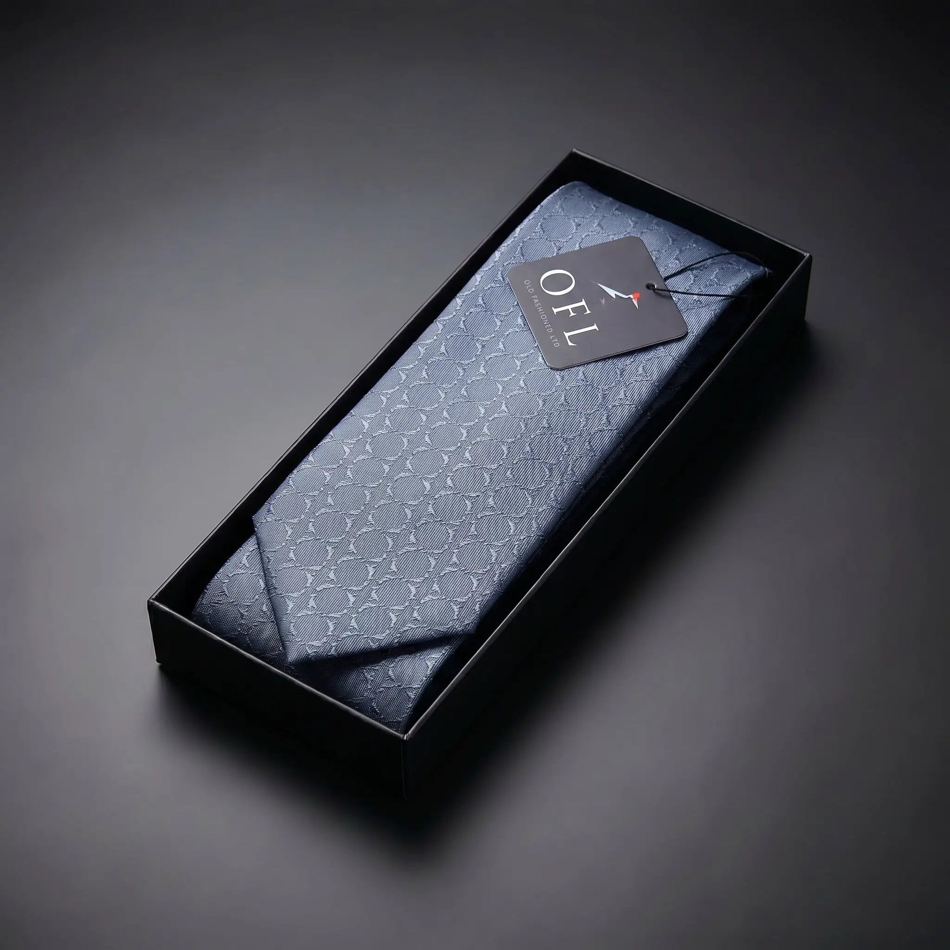 Steel Blue Textured Tie by OFL Ties