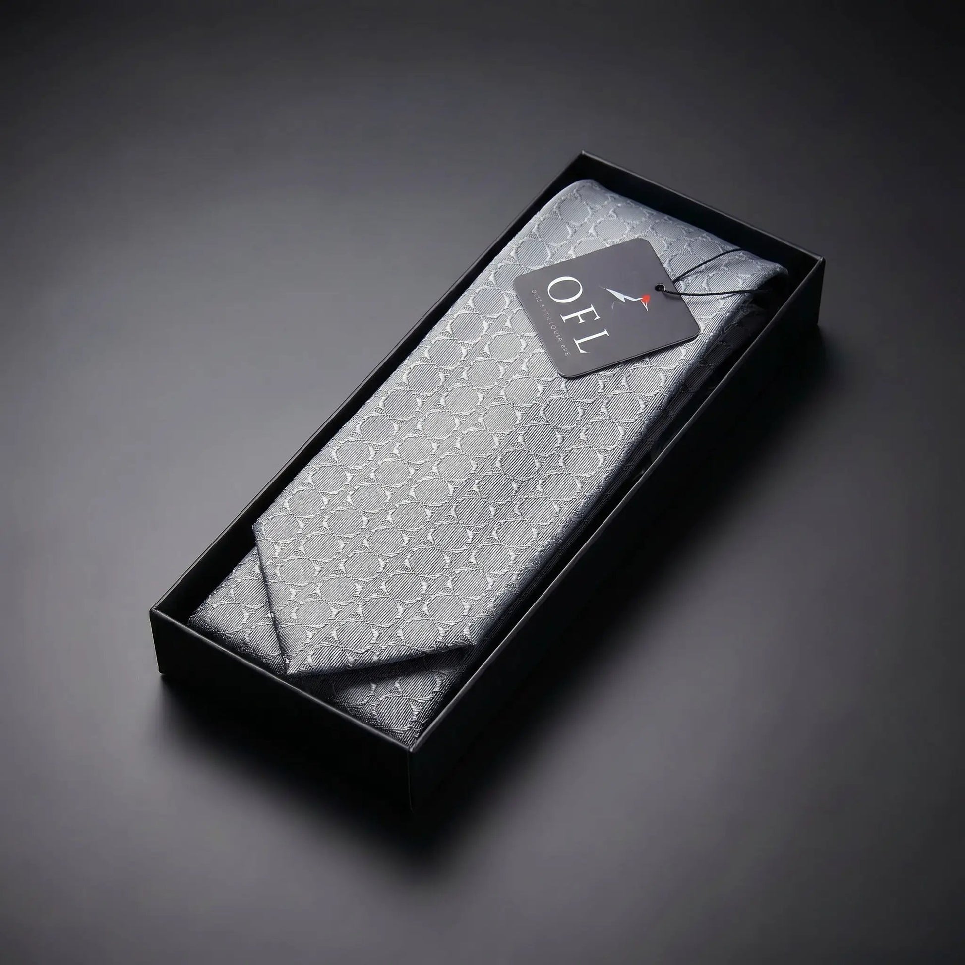 Steel Grey Textured Tie by OFL Ties