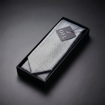 Steel Grey Textured Tie by OFL Ties