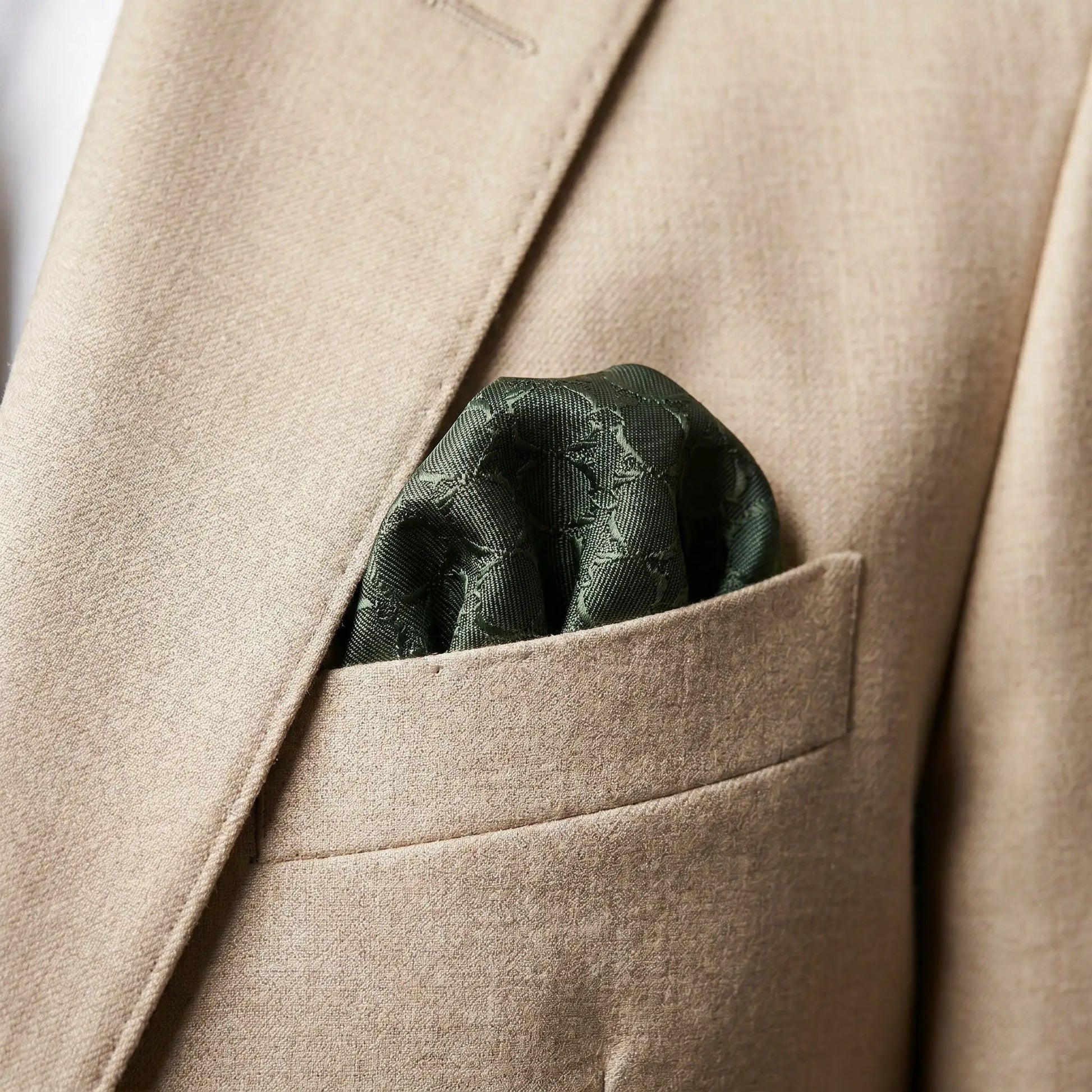 Forest Green Textured Pocket Square by OFL Ties