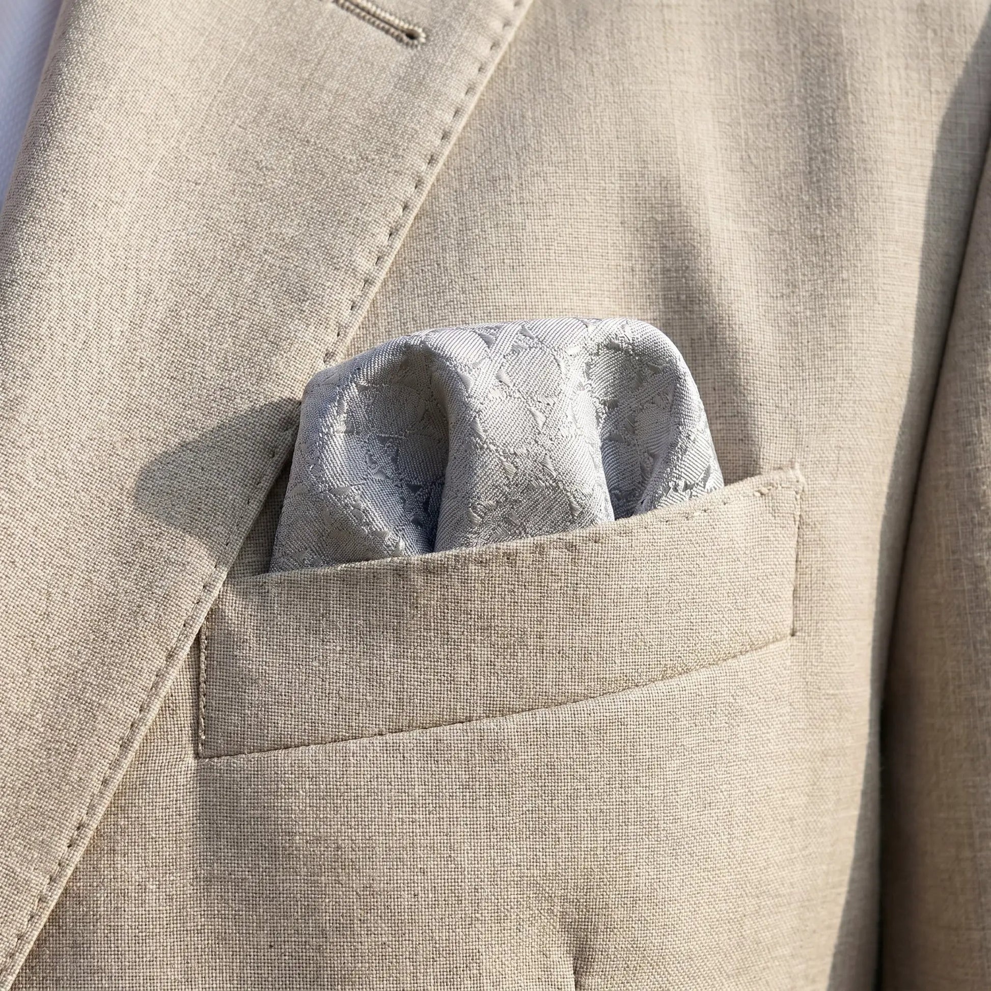 Grey Textured Pocket Square by OFL Ties