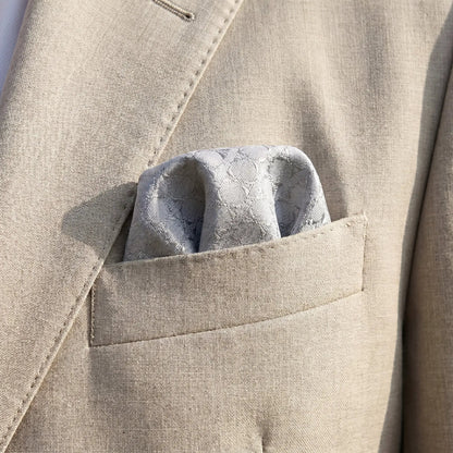 Grey Textured Pocket Square by OFL Ties