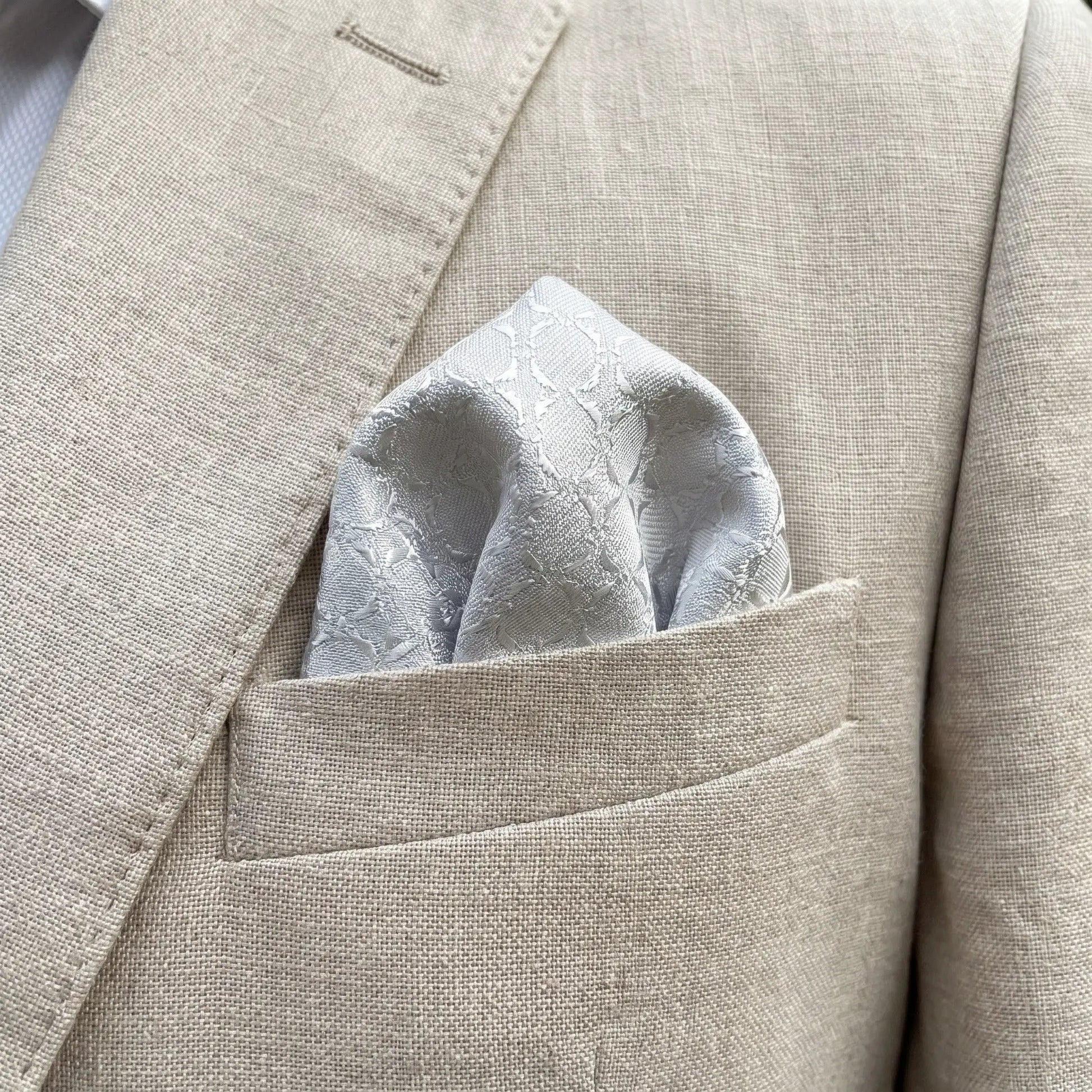 Light Blue Textured Pocket Square by OFL Ties