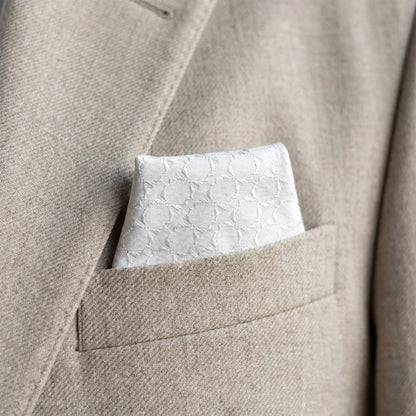 Light Grey Textured Pocket Square by OFL Ties