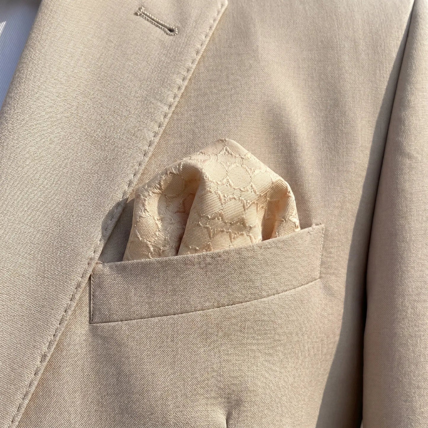 Nude Textured Pocket Square by OFL Ties