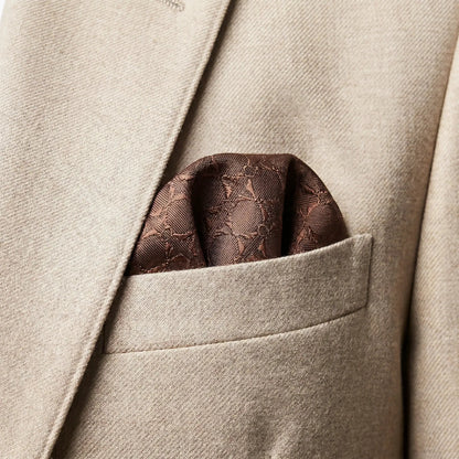 Red Brown Textured Pocket Square by OFL Ties