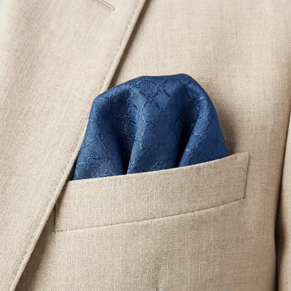Royal Blue Textured Pocket Square by OFL Ties