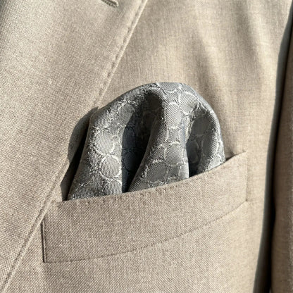 Steel Grey Textured Pocket Square by OFL Ties