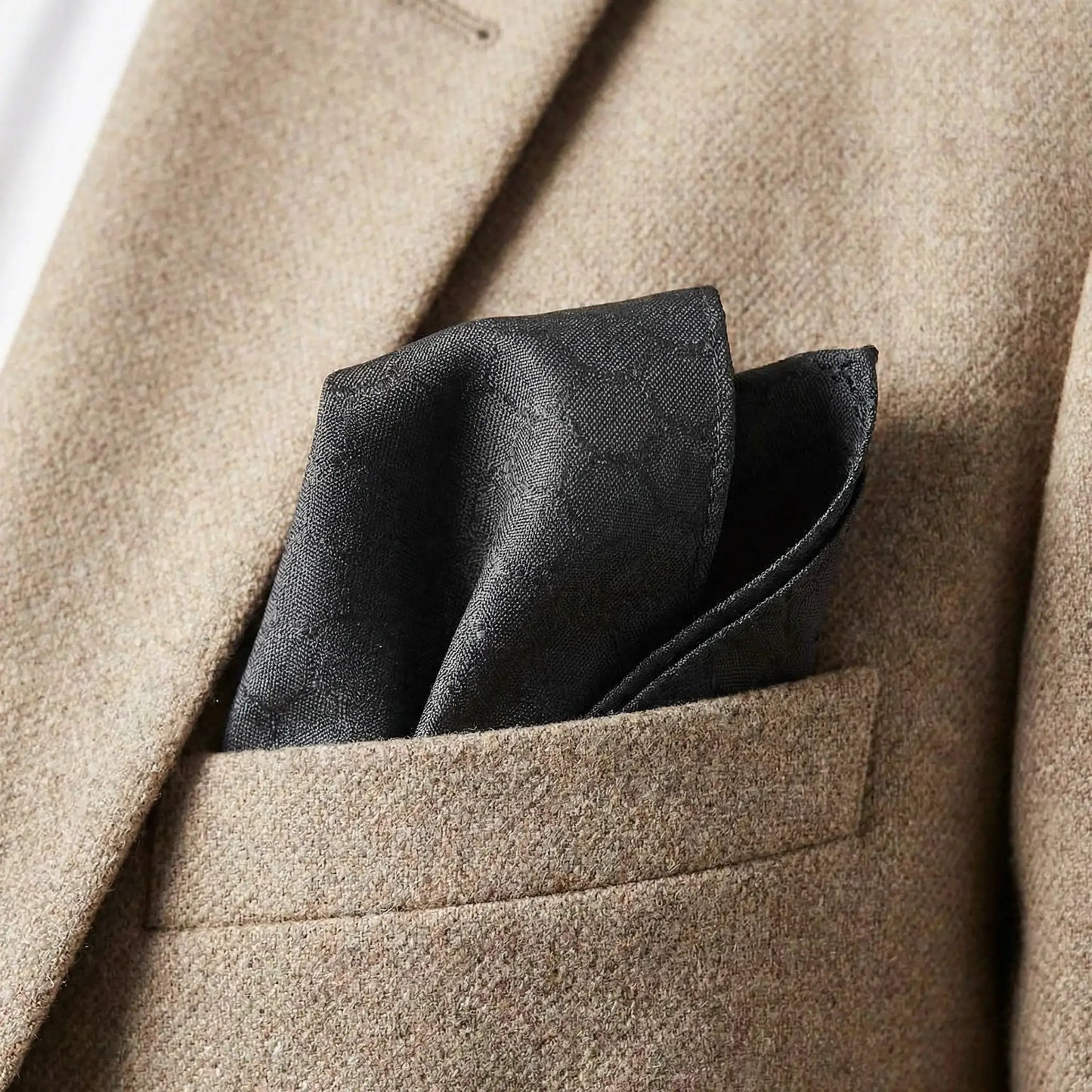 Black Noir Textured Pocket Square by OFL Ties