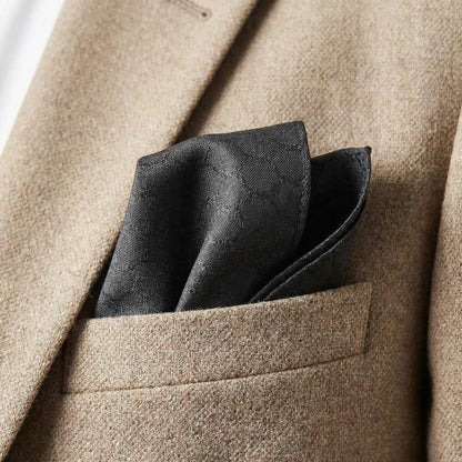 Black Noir Textured Pocket Square by OFL Ties