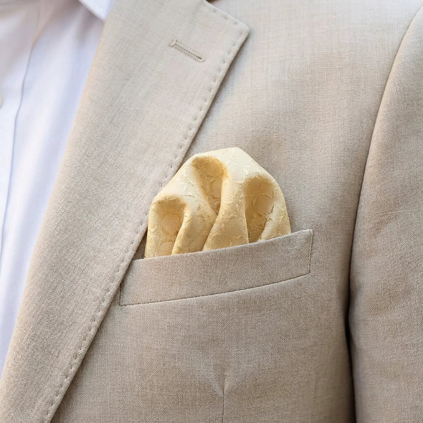 Champagne Textured Pocket Square by OFL Ties