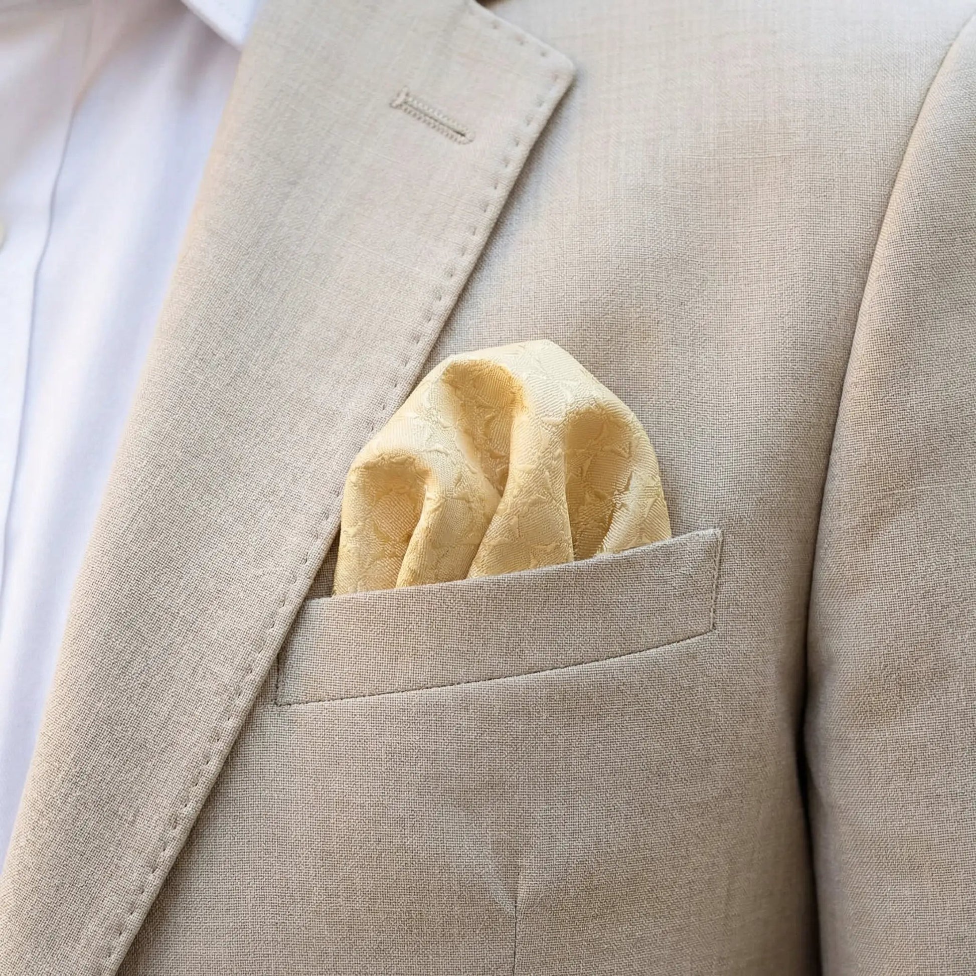Champagne Textured Pocket Square by OFL Ties