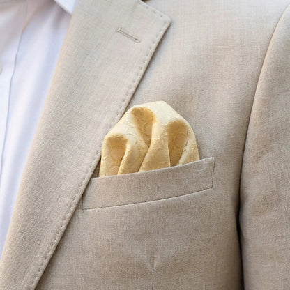 Champagne Textured Pocket Square by OFL Ties