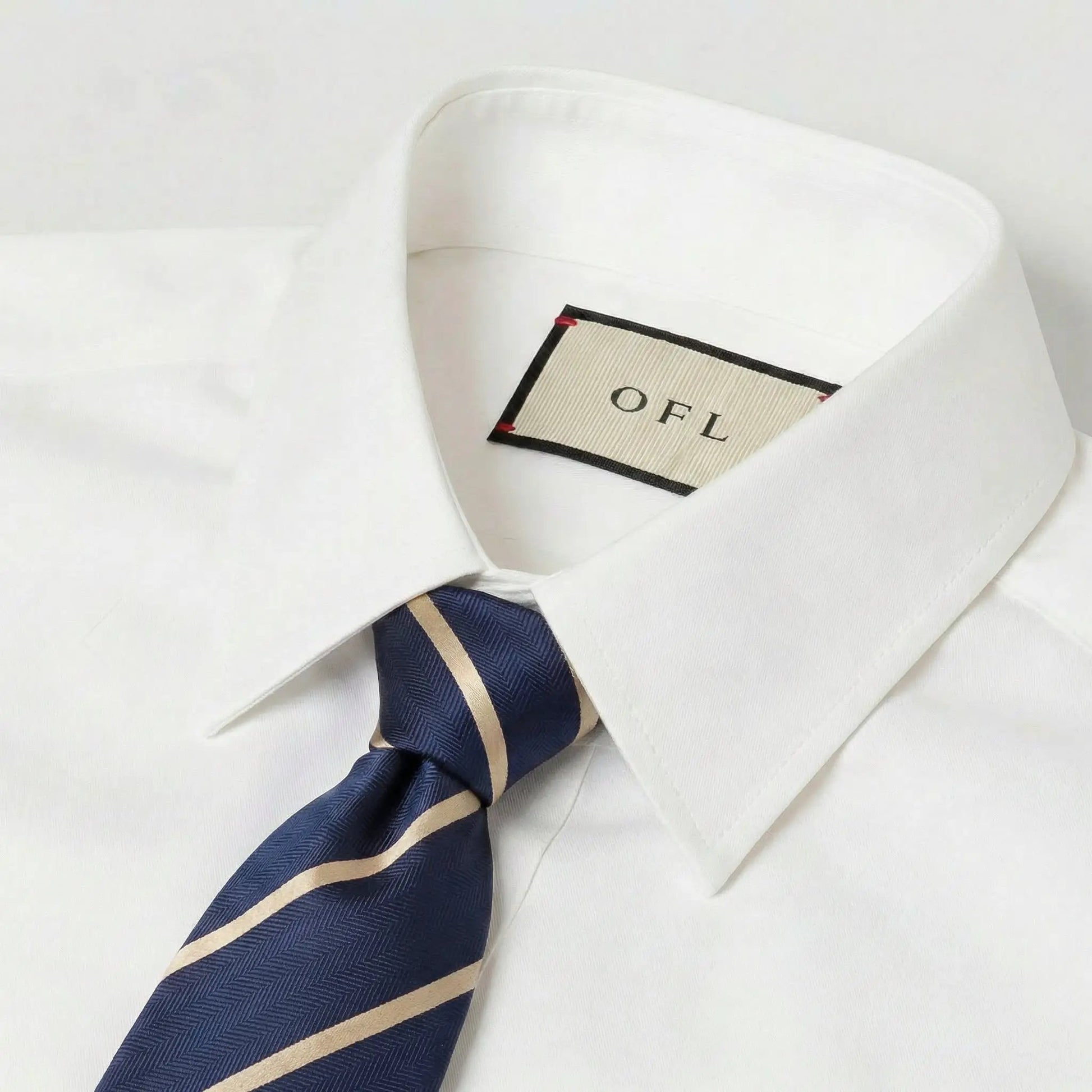 Navy Blue & Caramel Stripe Tie - Hawksmoor Edit by OFL Ties