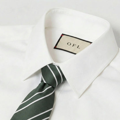 Forest Green & White Stripe Tie - Charleston Edit by OFL Ties
